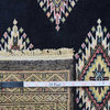 100% Wool, Hand-Knotted Black Bokara Jaldar Design Oriental Rug