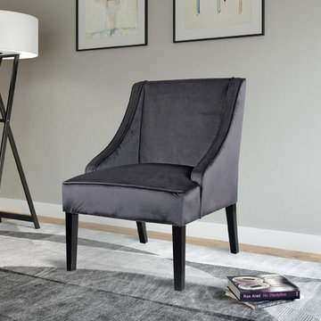 Antonio Accent Chair Dark Grey Velvet