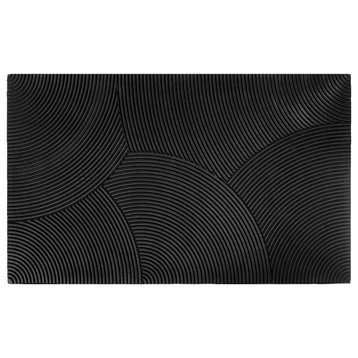 Reversible 30"x 18" Black Door Mat for Indoor/Outdoor Use