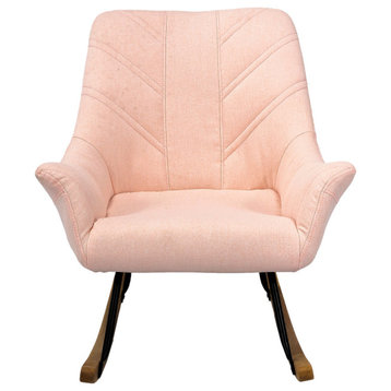 Nara Rocking Chair, Pink With Rubberwood Rocker Rails