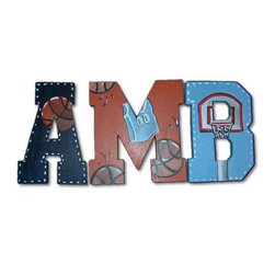 Custom Painted Basketball Letters - Wall Letters
