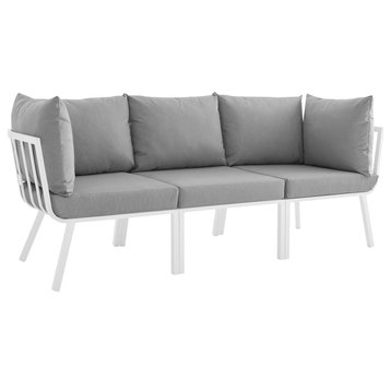 Pottawatomie 3 Piece Sectional Sofa - White Gray