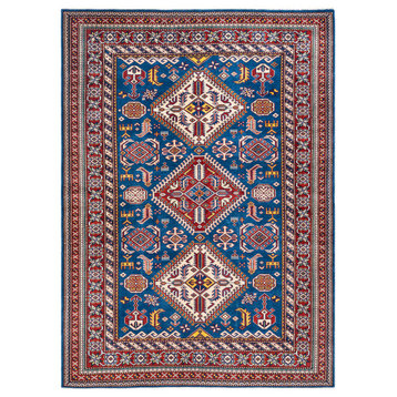 Tribal, One-of-a-Kind Hand-Knotted Area Rug Blue, 5'3"x7'1"