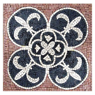 Black Fleur de Lis Mosaic Art