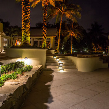 Ocean front landscape lighting, FL estate