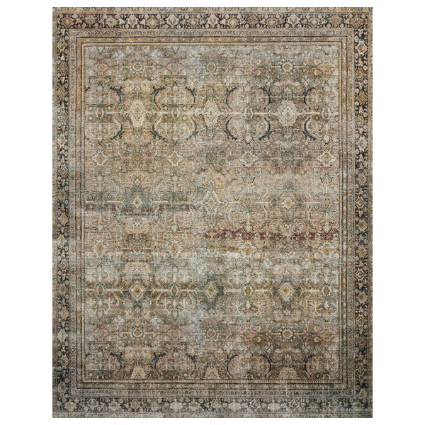 Olive Charcoal Layla Printed Area Rug by Loloi II, 9'-0