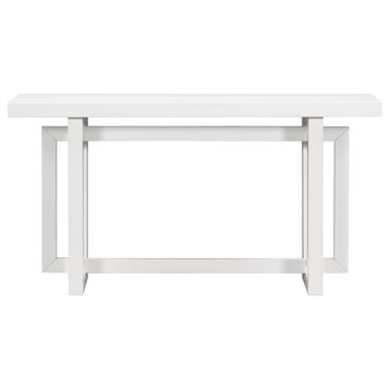 TATEUS Contemporary Console Table, Extra Long Entryway Table for Entryway, White