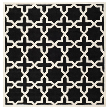 Safavieh Chatham Collection CHT732 Rug, Black/Ivory, 7' Square