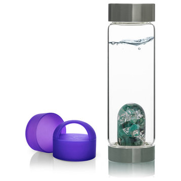 Water Bottle, VitaJuwel ViA Gemwater Bottle, Purple Loop Caps, Vitality