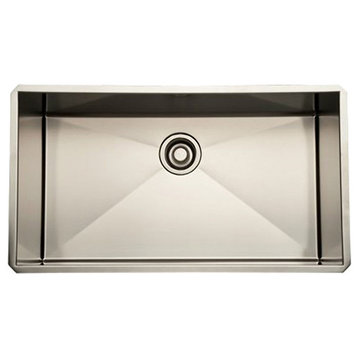 Rohl RSS3016SB Undermount 16 Gauge Kitchen Sink, Brushed Stainless Steel, 18"