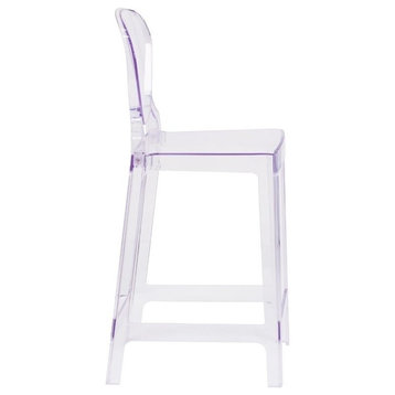 Ghost Counter Stool, Transparent Crystal With Tear Back