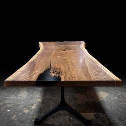 Single Slab Freeform Live Edge Walnut Dining Table - Dining Tables