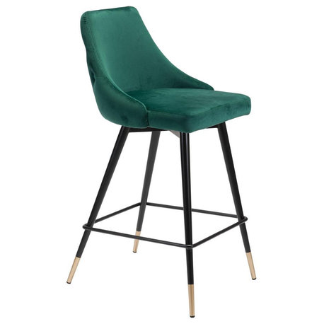 Piccolo Counter Chair, Green Velvet, Belen Kox