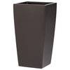 Orinda Tall Square Curved Planter, Brown, 12"x12"x22.5"