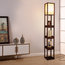 Brightech Maxwell Drawer Edition - Shelf & LED Floor Lamp Combination, Havana Br