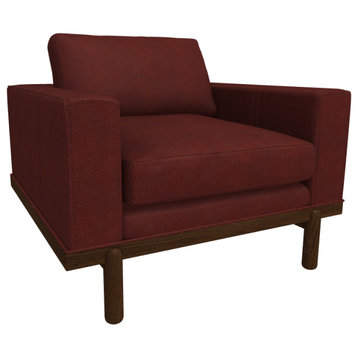 Cantor Leather Chair, Finish Shown: Pumpernickel, Leather Shown: Garnet