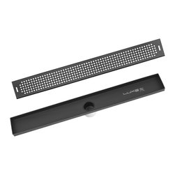 LUXE Linear Drains - LUXE Square Grate Linear Drain, Matte Black, 26" - Tub And Shower Parts