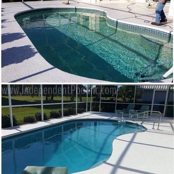 Diamond Brite Super Blue Pool Refinish *Before and After