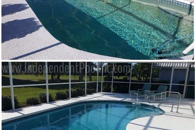 Diamond Brite Super Blue Pool Refinish *Before and After