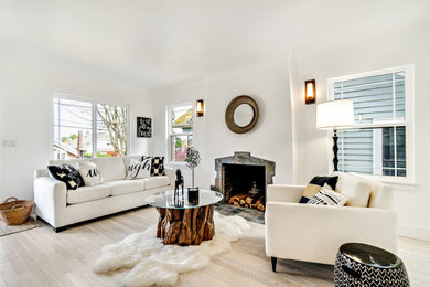 Inspiration for a living room remodel in Seattle