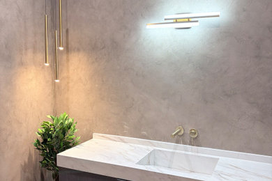 Powder room - modern powder room idea in Los Angeles