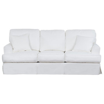 Sunset Trading Ariana Stain Resistant Fabric Slipcovered Sleeper Sofa in White
