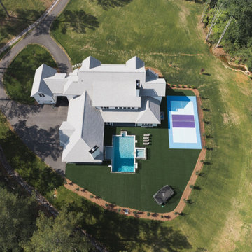 Resort-Style Backyard Goals: Pool, Turf Lawn & Custom Sports Court