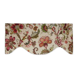 Priority Home and Design - P Kaufmann Colorful Jacobean Floral, Ivory Valance - Valances