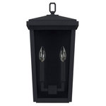 Capital Lighting - Capital Lighting 926222BK Donnelly - 17.75" Two Light Outdoor Wall Lantern - Shade Included: TRUE  Warranty: 1 Year  Room Type: ExteriorDonnelly 17.75" Two Light Outdoor Wall Lantern Black Clear Glass *UL: Suitable for wet locations*Energy Star Qualified: n/a  *ADA Certified: n/a  *Number of Lights: Lamp: 2-*Wattage:60w E12 Candelabra Base bulb(s) *Bulb Included:No *Bulb Type:E12 Candelabra Base *Finish Type:Black