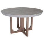 Elk Home - Innwood Round Dining Table - Dining Table Great for both indoor and outdoor dining, this light weight Innwood Round Dining Table is a great option for those looking to cater to a variety of dining set ups. Easy to incorporate into smaller homes, the circular concrete base and sharp wooden legs will leave any dining space feeling earthy and modern.