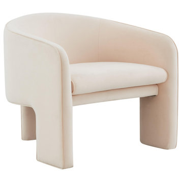Marla Velvet Accent Chair, Peach