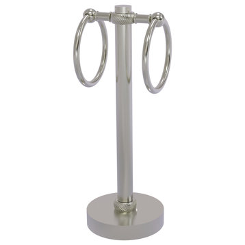 Vanity Top 2 Towel Ring with Twisted Accents, Satin Nickel