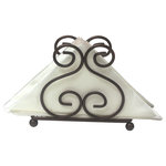 Home Basics - Home Basics Scroll Collection Bronze Steel Napkin Holder - Keep napkins neat and close at hand with this napkin holder. Made from heavy weight bronze coated steel. Rust resistant. Beautiful and simple scroll design is perfect for any kitchen.