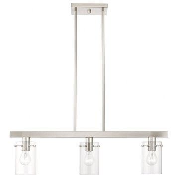 3 Light Linear Chandelier In Contemporary Style-14.5 Inches Tall and 4.5 Inches