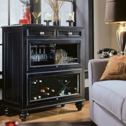 American Drew 919-589 Bookcase/Bar- RTA Feet Camden - Black - Bookcases