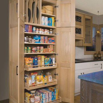Contemporary Rift Oak Pullout Pantry