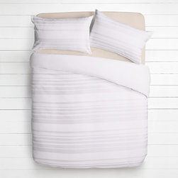 House by John Lewis Waffle Stripe Duvet Cover and Pillowcase Set - Bedspreads