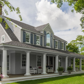 Covered Porch Entry - Cotchpinicut Cape - Cape Cod, MA - Custom Home
