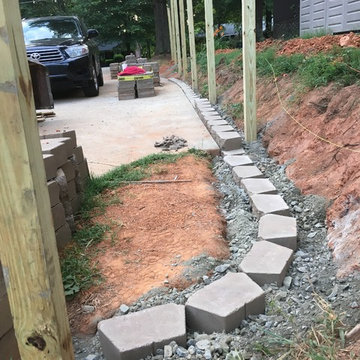 Horizontal Fence with Retaining Wall