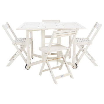 Safavieh Arvin 5-Piece Indoor-Outdoor Dining Set, White