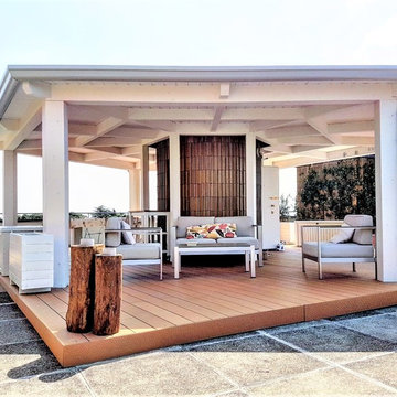 Veranda in legno lamellare bianco, Realizzazione e posa in opera