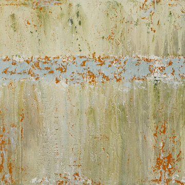Green and Orange Modern Abstract Painting