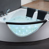 5' Rounded Clear Modern Double Seat Corner Whirlpool Bath Tub With Fixtures
