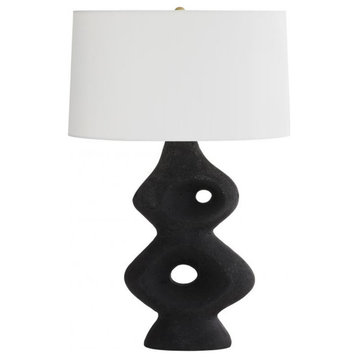 Jemai Table Lamp, 1-Light, Charcoal Ricestone Composite, 27.5"H