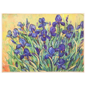 Irises In Bloom Olivia's Home Accent Washable Rug 22"x32"