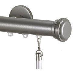 Rod Desyne Home Decorative Rosen Cordless Traverse Rod Pewter