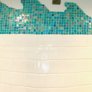 Contemporary Bathroom Remodel with Mural in Montclair New Jersey