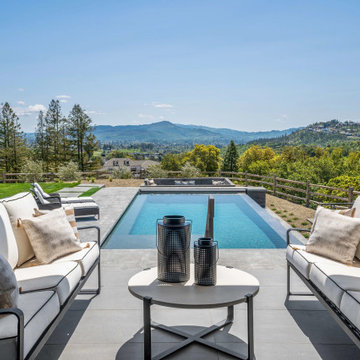 Infinity Swimming Pool On Top Of The California Hills