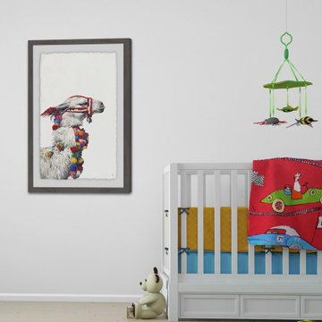 "Confident Llama" Framed Painting Print