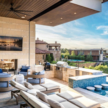 Luxury Outdoor Living with Pool and Summer Kitchen